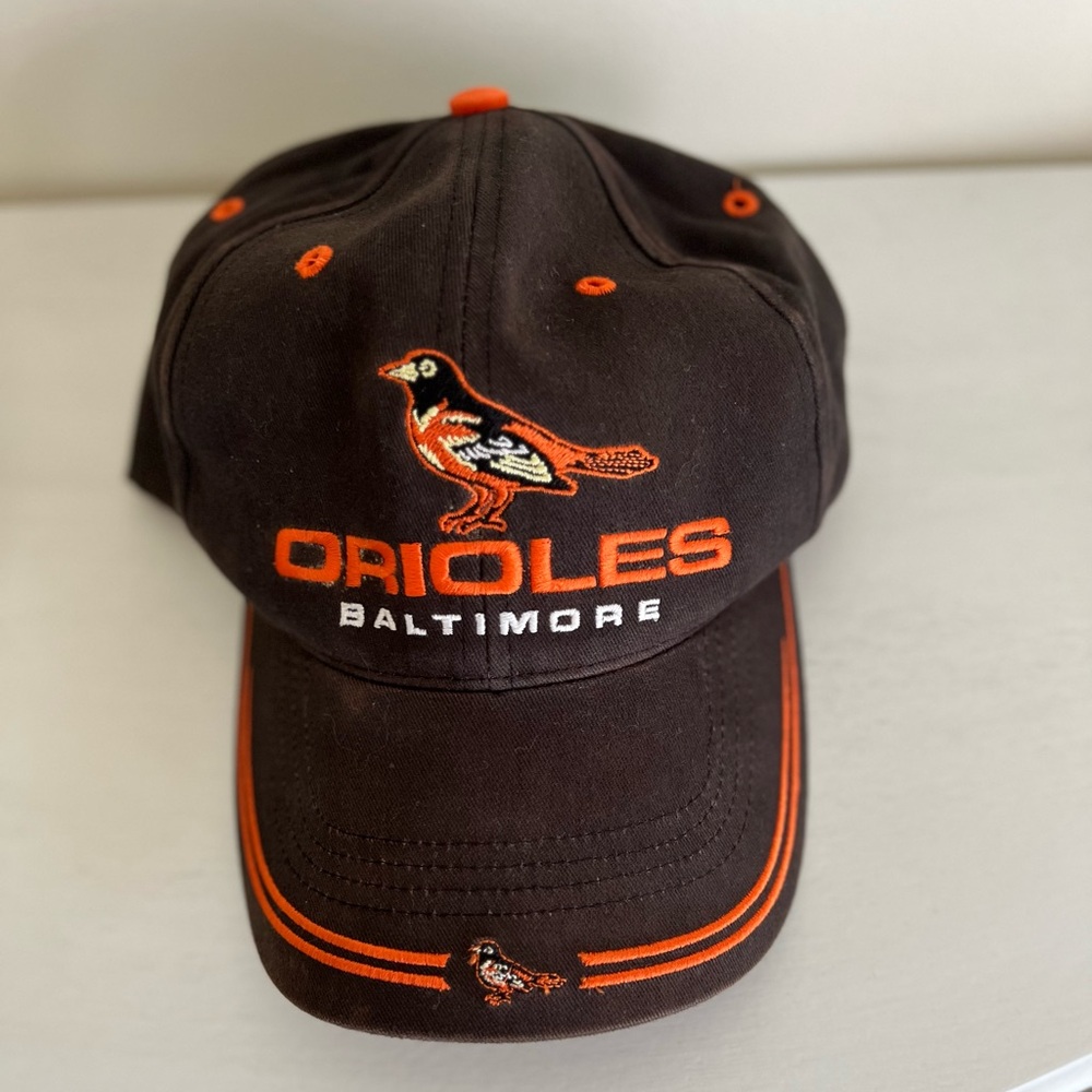 Orioles’ Hat ~ Baseball Cap - Brown with Orange Trim